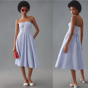 Anthropologie Maeve A Line Strapless Dress